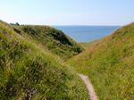 Der "Canyon" oder die Schlucht zum Strand auf der Nordseite der Insel