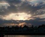 Blick am Abend aus dem Cockpit